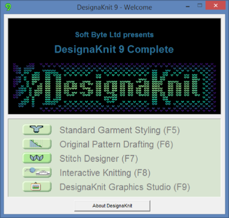 DesignaKnit starting screen